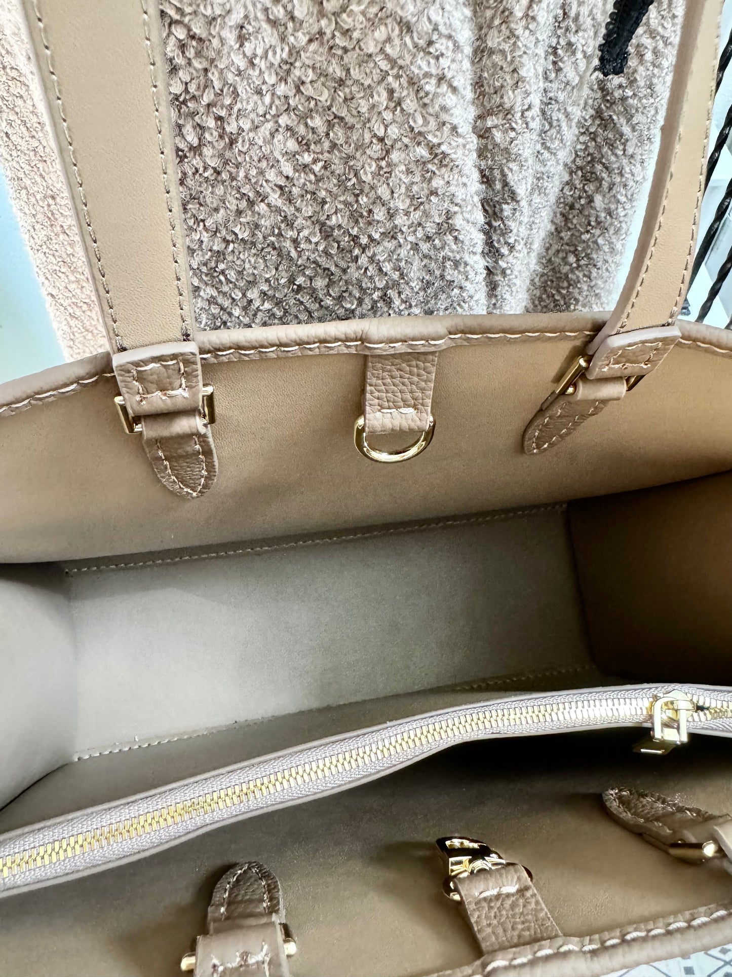 ESH Exclusive Collection - Embroidered Brown Rosy | Large Tote | mina perhonen Fabric | Real Leather | Handle | Handmade Products