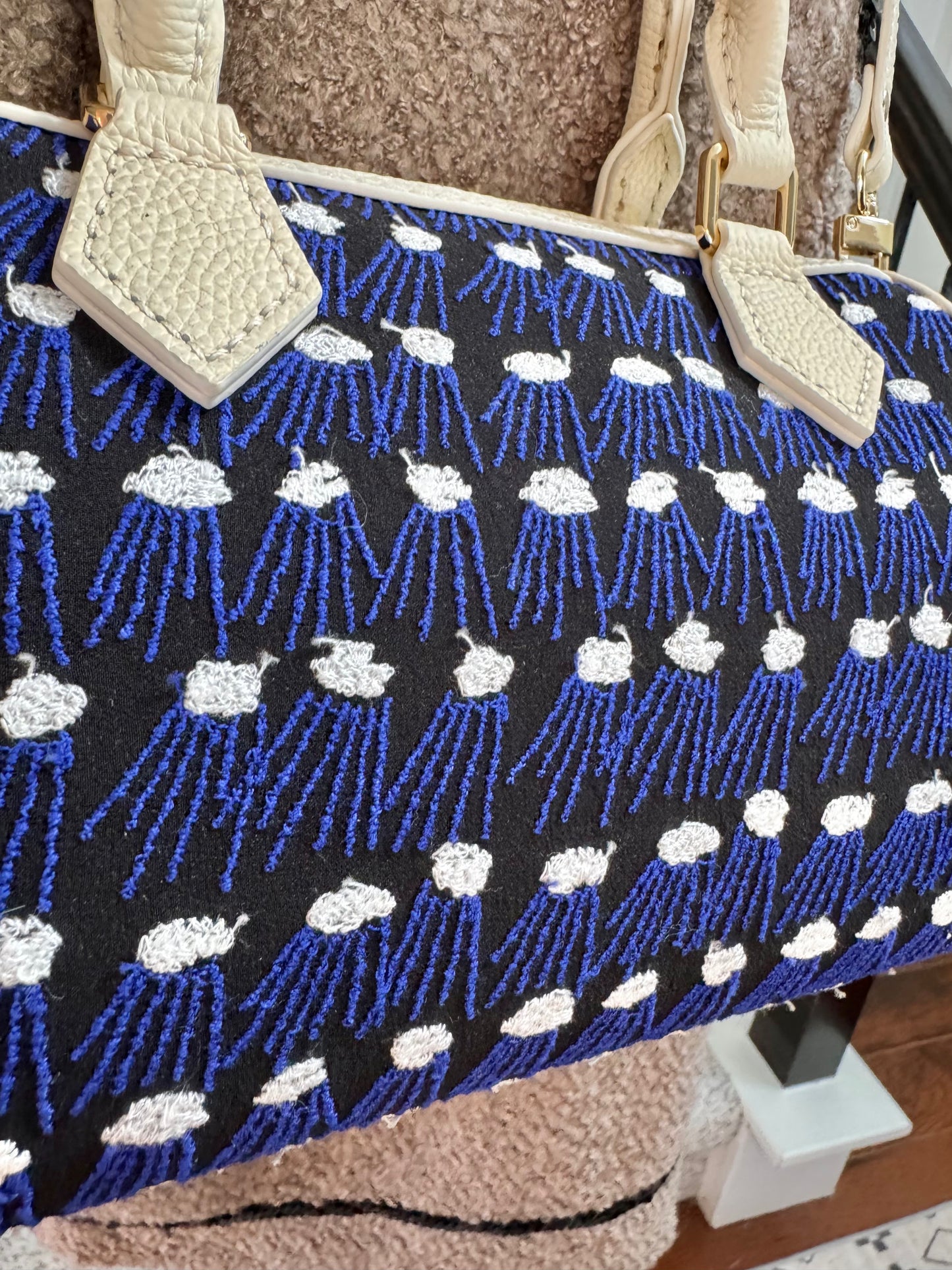 ESH Exclusive Collection - hope rain/ Rosas | Double-sided Pattern | mina perhonen Fabric | Real Leather | Handle | Crossbody | Handmade Products