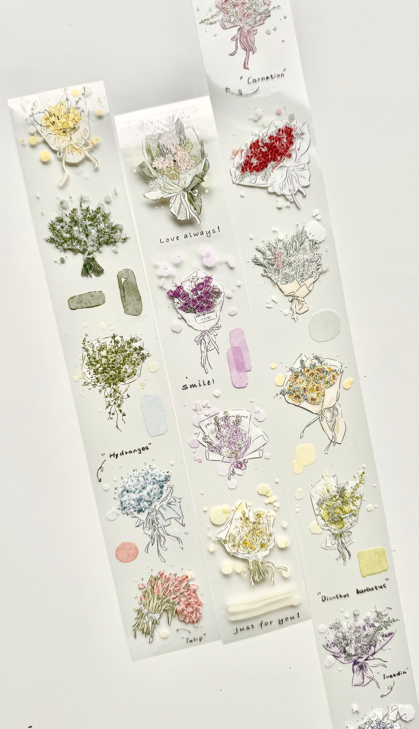 NEW! Xiyue Studio - A Bouquet Of Flowers | 4.5cm PET Tape | Release Paper | 5.1M