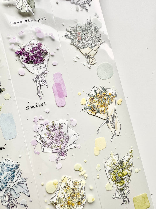 NEW! Xiyue Studio - A Bouquet Of Flowers | 4.5cm PET Tape | Release Paper | 5.1M