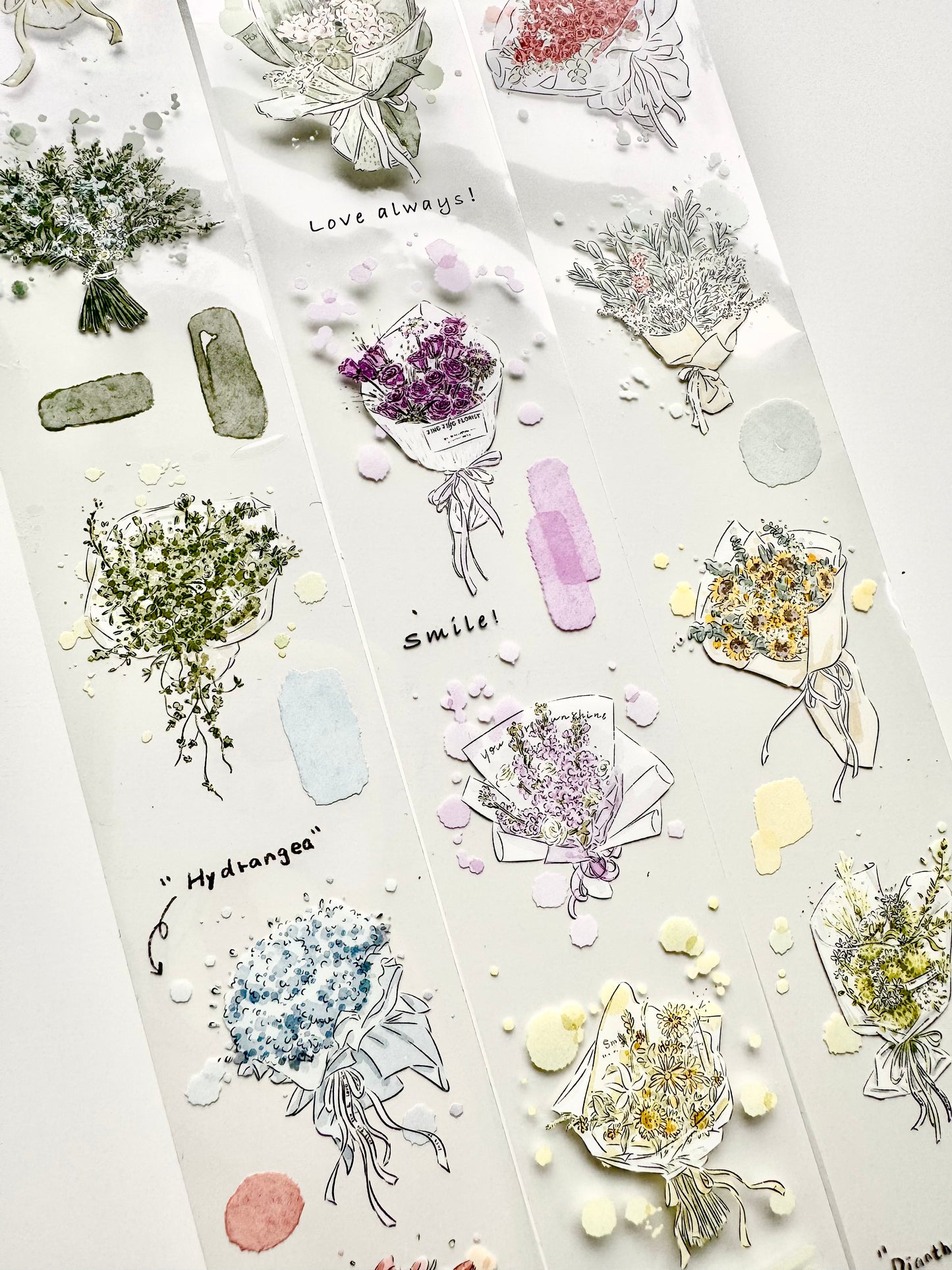NEW! Xiyue Studio - A Bouquet Of Flowers | 4.5cm PET Tape | Release Paper | 5.1M