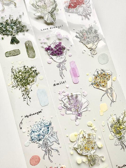 NEW! Xiyue Studio - A Bouquet Of Flowers | 4.5cm PET Tape | Release Paper | 5.1M