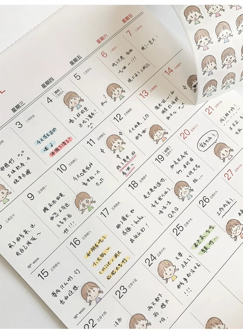 Molinta - Molinta's Emoji | 4.5cm Pre-cut Washi Tape |  Release Paper | 5M