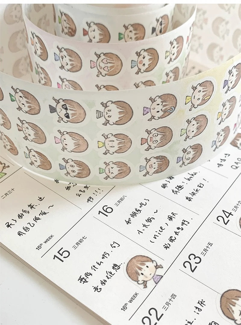 Molinta - Molinta's Emoji | 4.5cm Pre-cut Washi Tape |  Release Paper | 5M