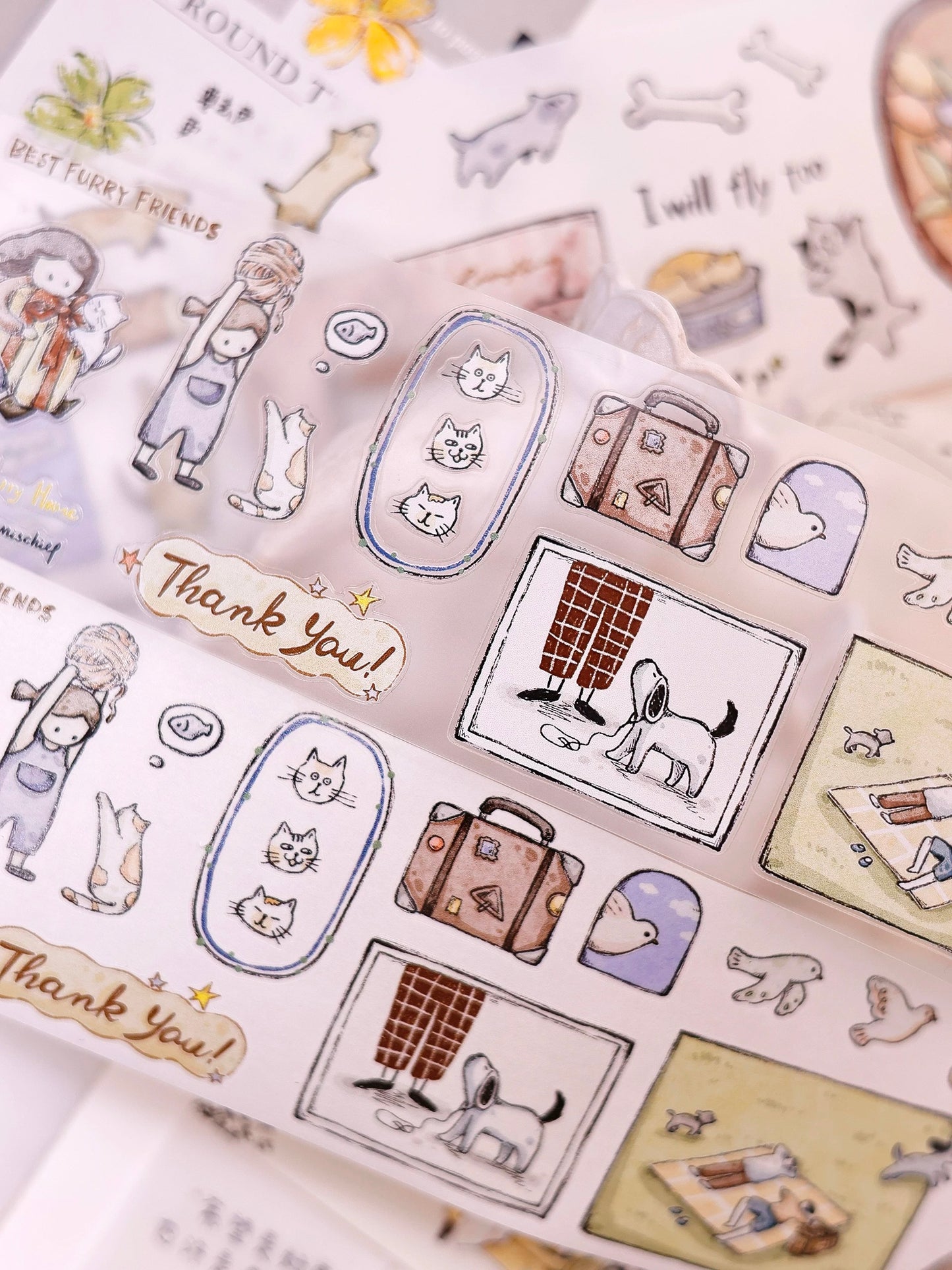 NEW! XBJia Studio - Best Furry Friends | Kiss-cut | 5.5cm Tape | Release Paper | 6M