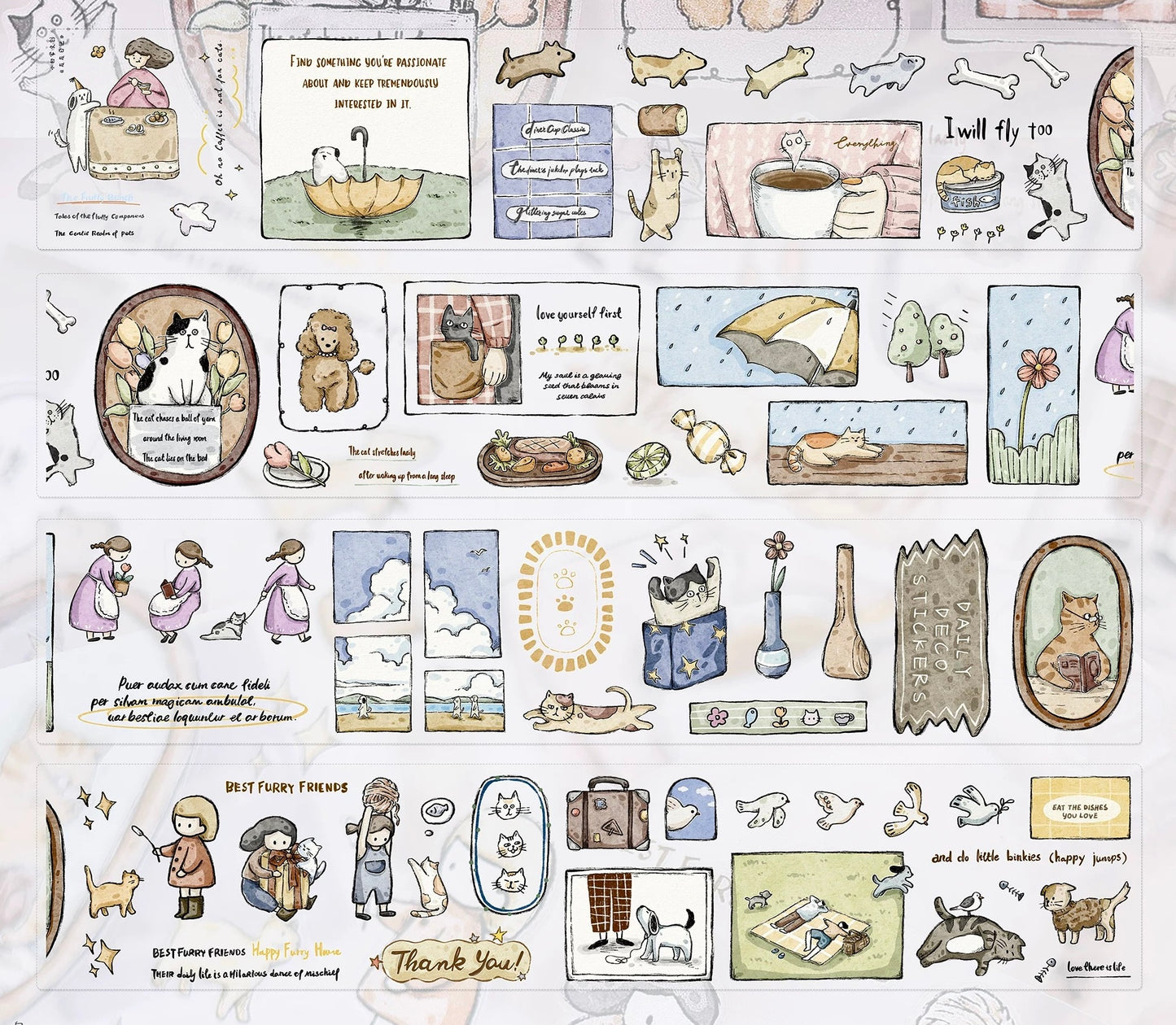 NEW! XBJia Studio - Best Furry Friends | Kiss-cut | 5.5cm Tape | Release Paper | 6M