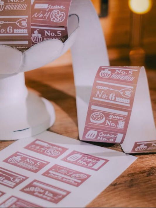 NEW! Meow Illustration - Yum Yum Patisserie | Label Sticker Tape | Release Paper