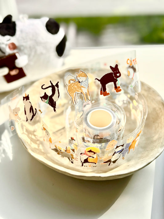 Huu's Fantasy - Having both cats and dogs | Kiss-cut | 5cm Tape |  Release Paper | 5M