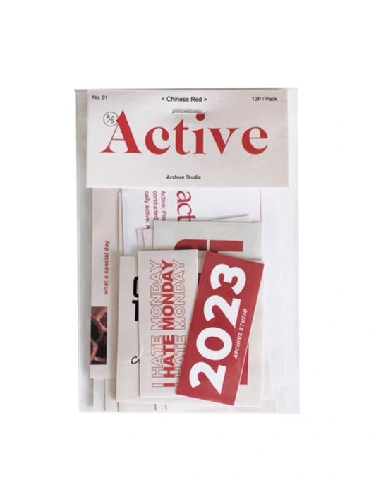 Archive Studio - Active | 12pcs Deco Pack | Ephemera Paper | Sticker