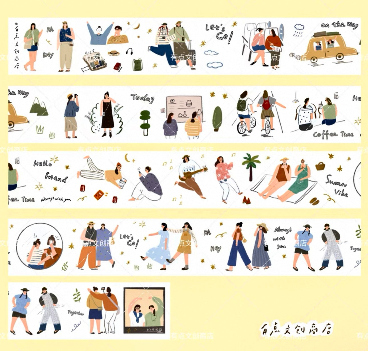 NEW! YouD Studio - Let's Go | 6cm Kiss-cut Tape |  Release Paper | 6M