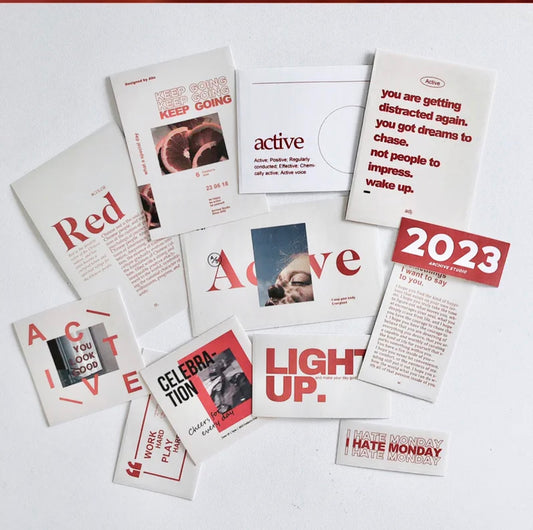 Archive Studio - Active | 12pcs Deco Pack | Ephemera Paper | Sticker