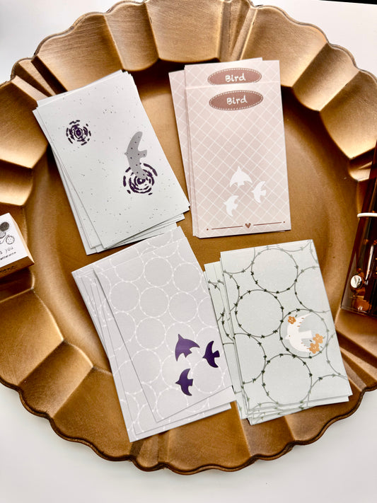 37 Degree - Bird | 40pcs Memo Pad | M5 Size | Double-sided Printing | Ephemera Paper