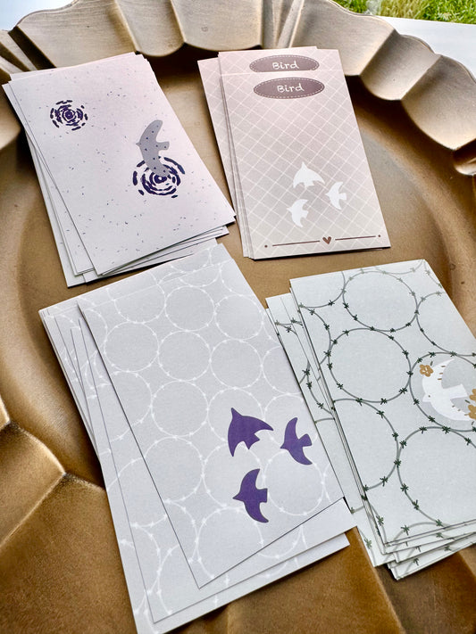 37 Degree - Bird | 40pcs Memo Pad | M5 Size | Double-sided Printing | Ephemera Paper