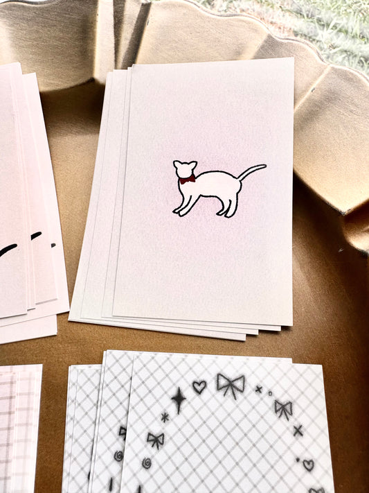37 Degree - Cat | 40pcs Memo Pad | M5 Size | Double-sided Printing | Ephemera Paper