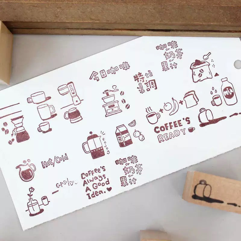 NEW! Moodtape - Today's Specialty Coffee | 19pcs Stamp Set