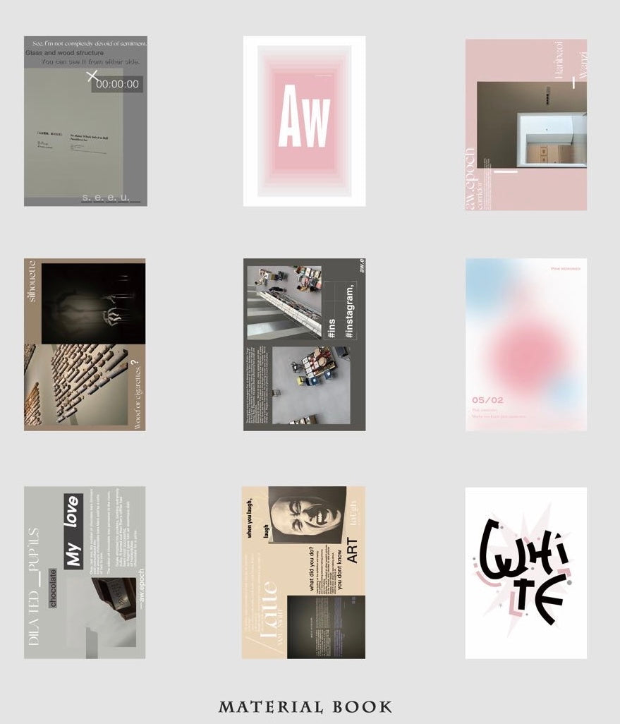 aw Studio - 80 Sheets Material Booklet | Magazine Style | Ephemera Paper
