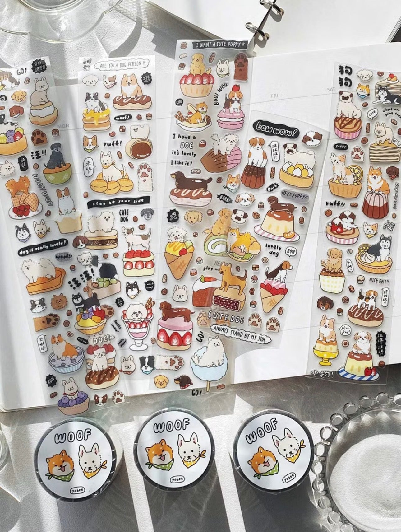 NEW! Yabee Zoo - WOOF | Kiss-cut | 5cm Matte PET Tape | Release Paper | 5M