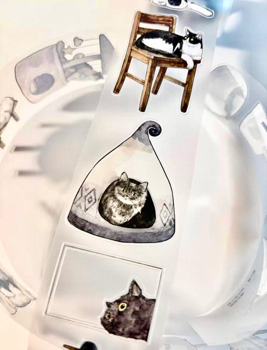NEW! KAIXUN  - Vol.9 Cozy Cat Nooks | Kiss-cut | 4.5cm PET Tape |  Release Paper