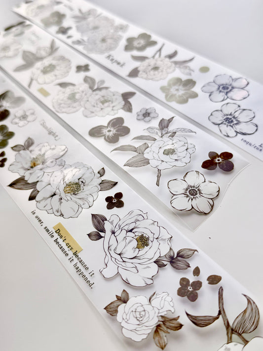 NEW! Jennyuanzi Studio - Vol.7 Misty Camellia | 5cm PET Tape |  Release Paper
