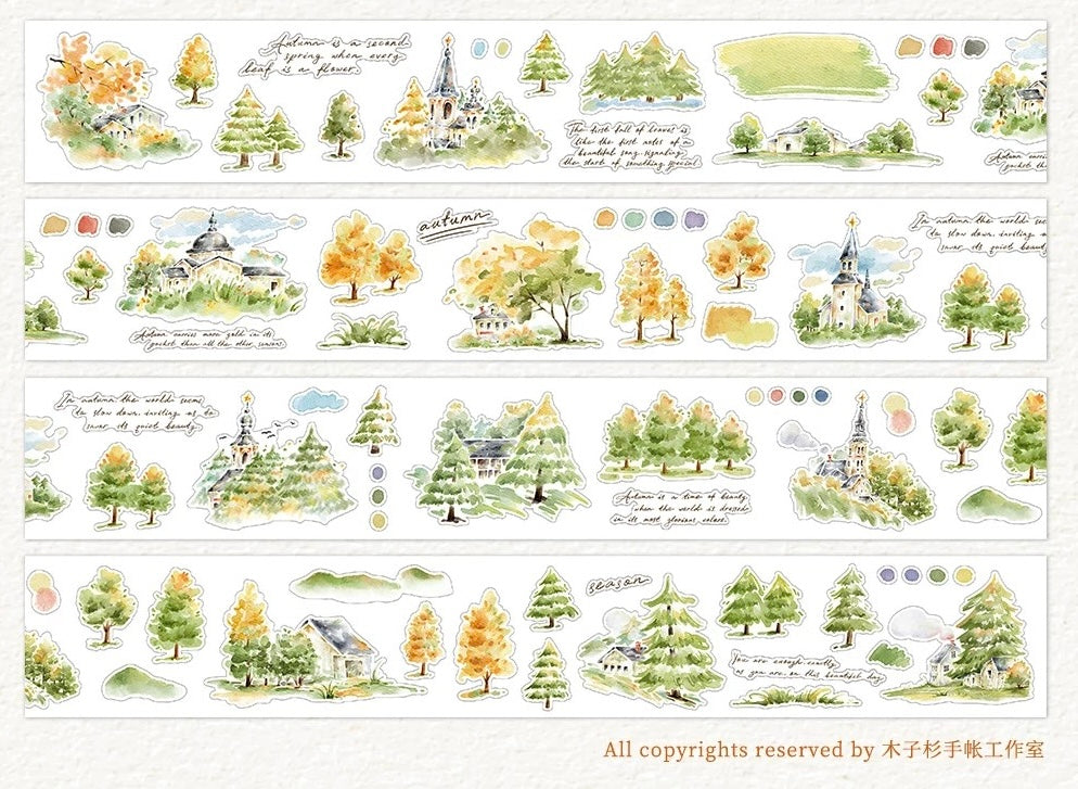 NEW! Muzishan Studio - Autumn Mystery | Kiss-cut | 4.5cm Washi Tape | Release Paper | 5M