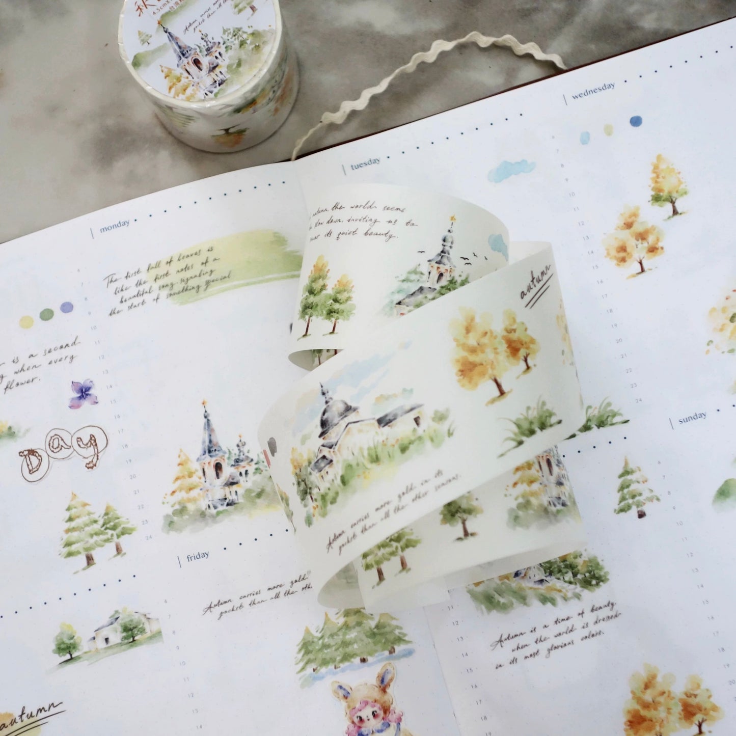 NEW! Muzishan Studio - Autumn Mystery | Kiss-cut | 4.5cm Washi Tape | Release Paper | 5M