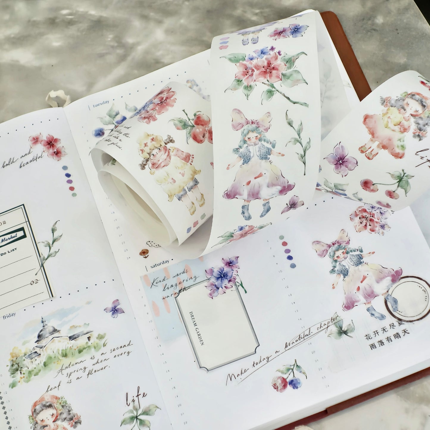 NEW! Muzishan Studio - Summer Bloom | Kiss-cut | 5cm Tape | 5M | Release Paper