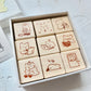 Planet - Mini Bear < Working Day >  | 9pcs Rubber Stamp Set