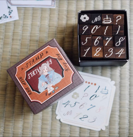 La Dolce Vita - Sweet Life - Number and Symbol | 16pcs Rubber Stamp Set
