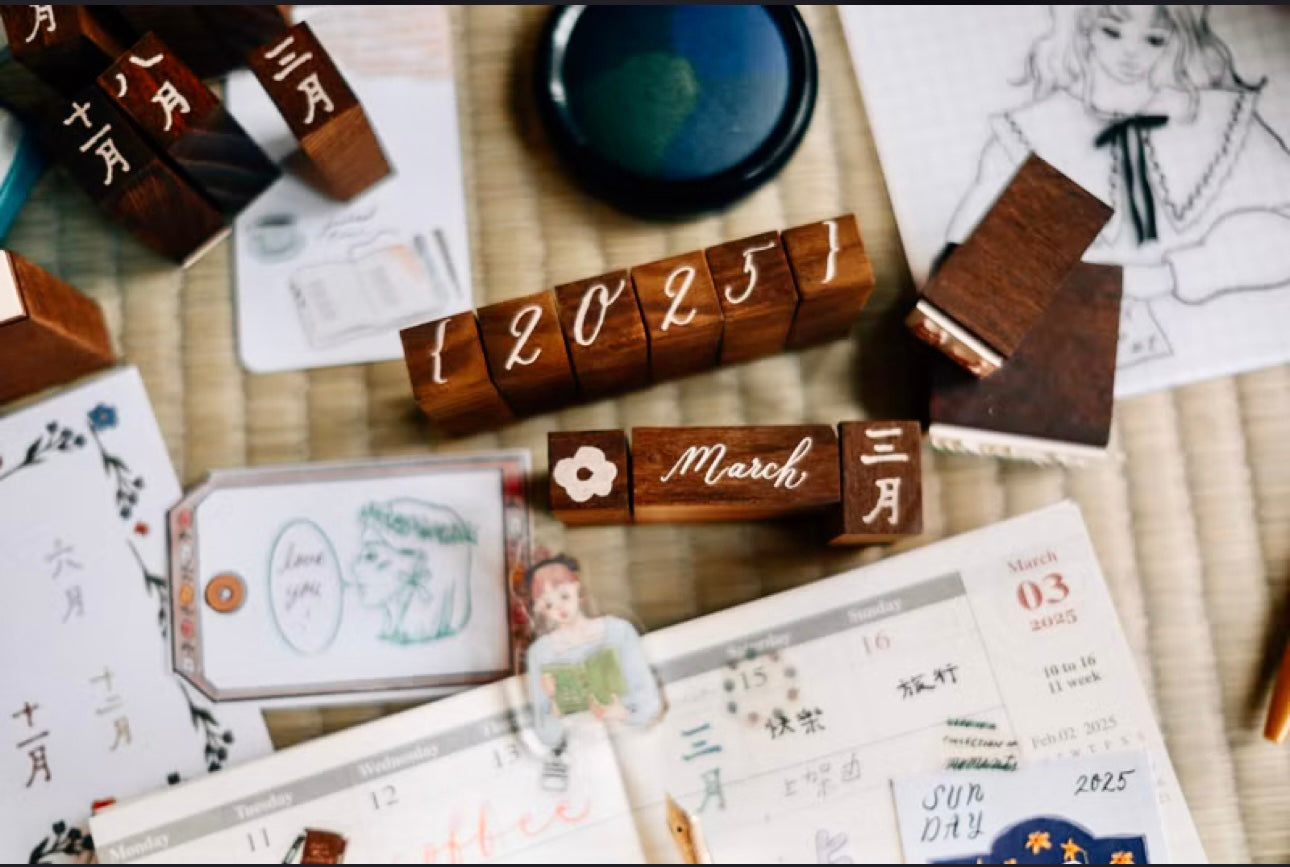 La Dolce Vita - Sweet Life - Number and Symbol | 16pcs Rubber Stamp Set