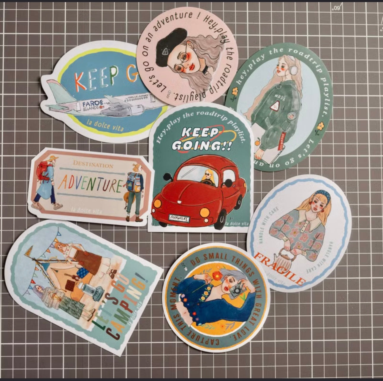 La Dolce Vita - LDV Travel Agency Large Sticker  | Waterproof | 11pcs | Stickers