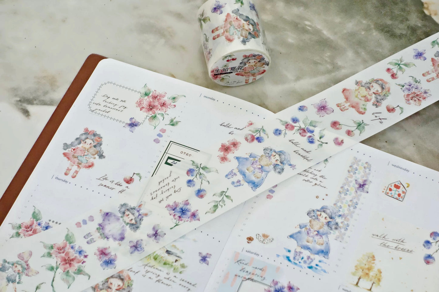 NEW! Muzishan Studio - Summer Bloom | Kiss-cut | 5cm Tape | 5M | Release Paper