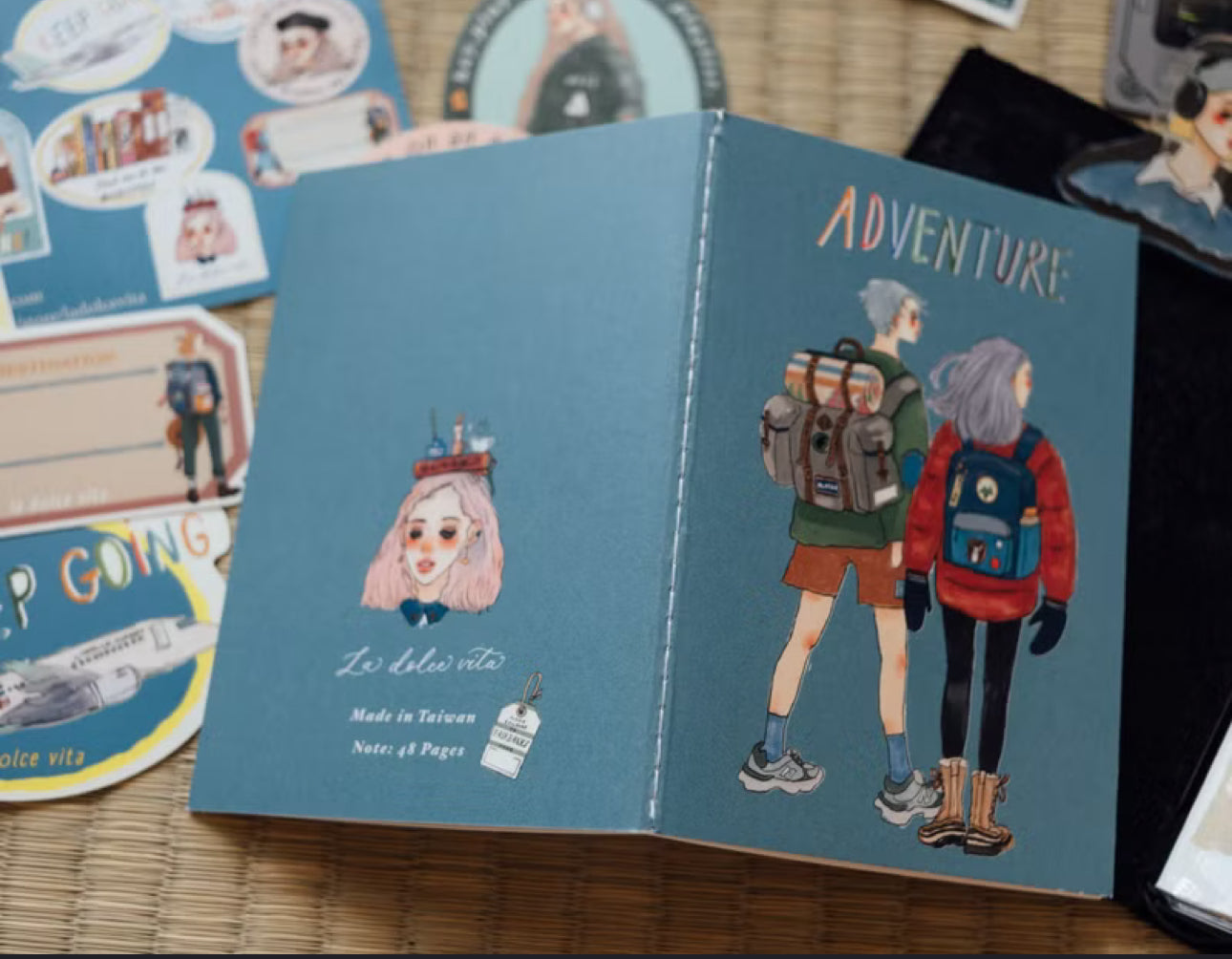 La Dolce Vita - 48p Thread-bound Notebooks | Passport Size | Blank Inner Pages | Planner