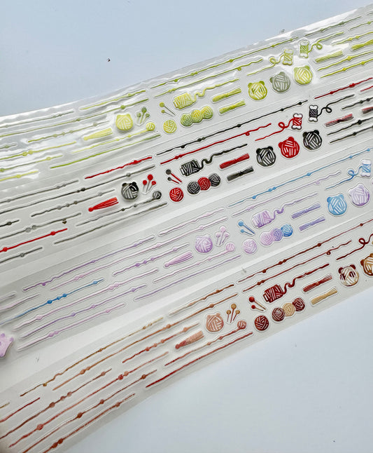 NEW! EverEin - Yarn Ball - Purple | 4cm Kiss-cut PET Tape | Release Paper  | 3M