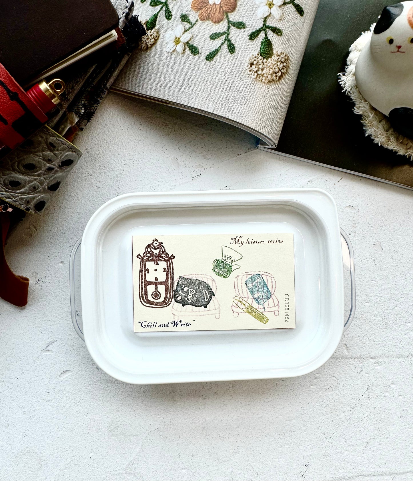 Catdoo - My Leisure -  Chill And Write| 6pcs Rubber Stamp set