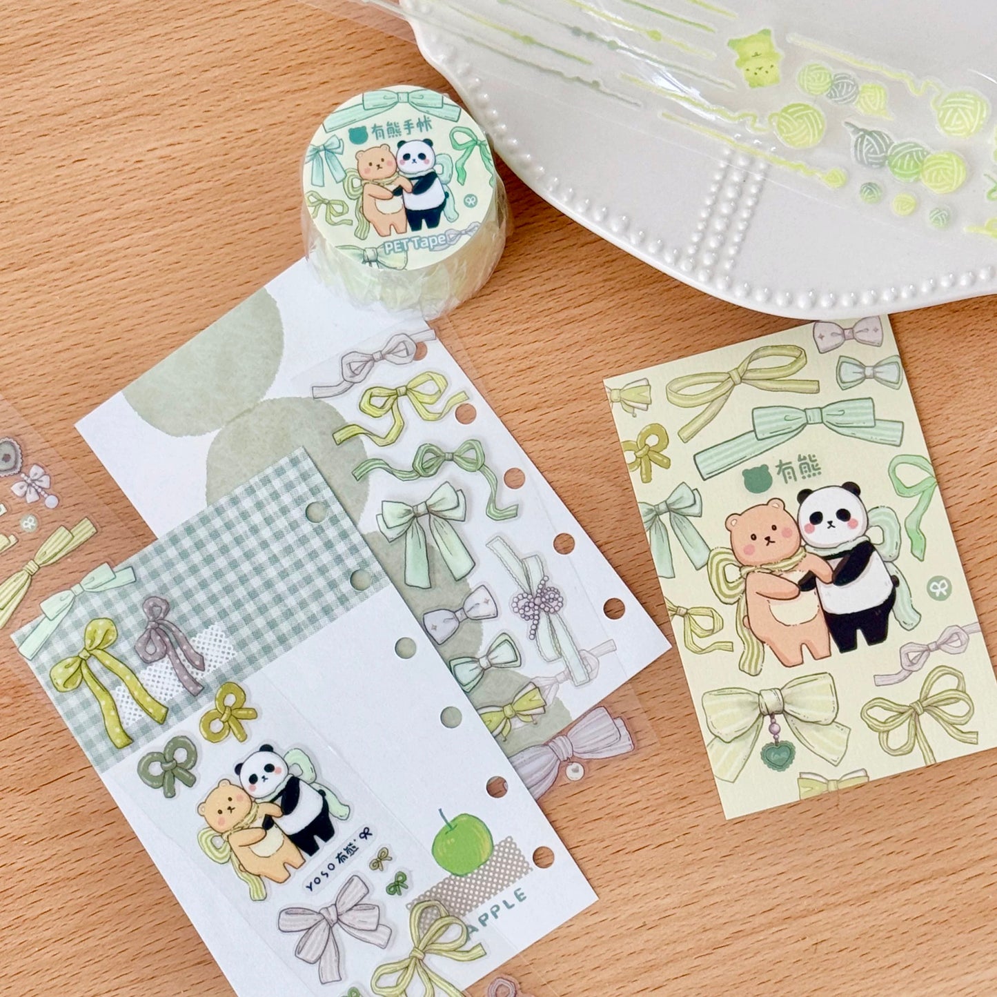 NEW! EverEin - Bow - Green | 4cm Kiss-cut | Glitter PET Tape | Release Paper  | 3M