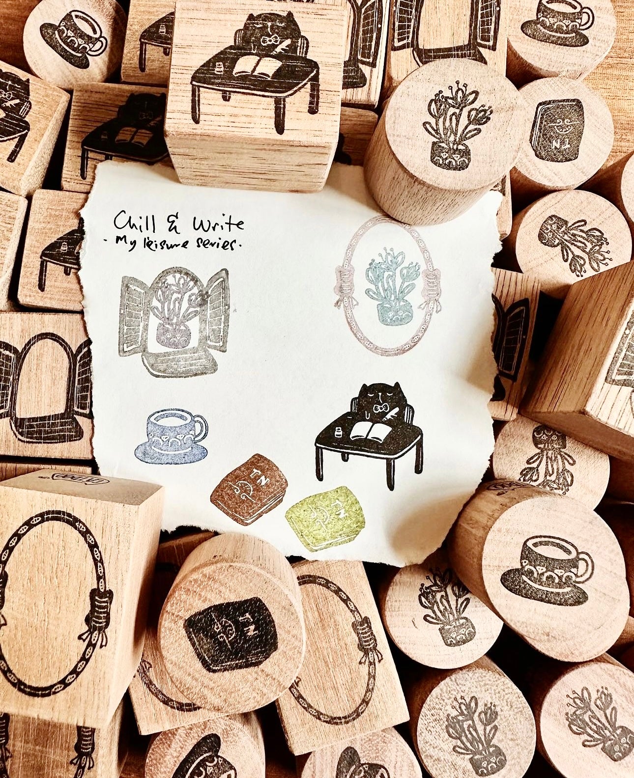 Catdoo - My Leisure -  Relax And Journal | 6pcs Rubber Stamp set