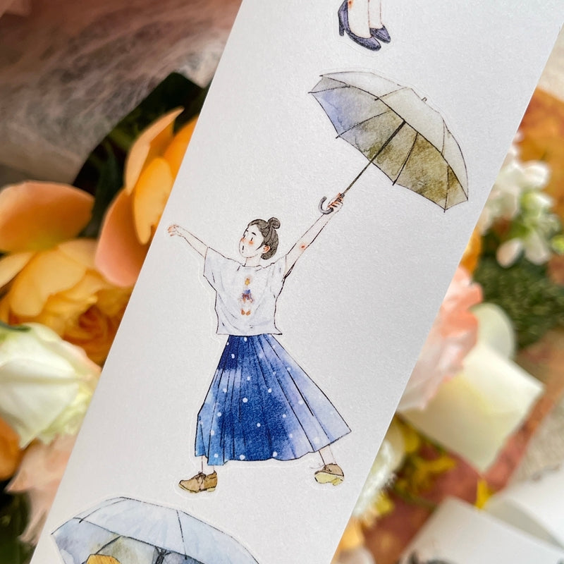 NEW! DingDing - No.53 Rainy Days | Kiss-cut | 6cm PET Tape |  Release Paper | 10M