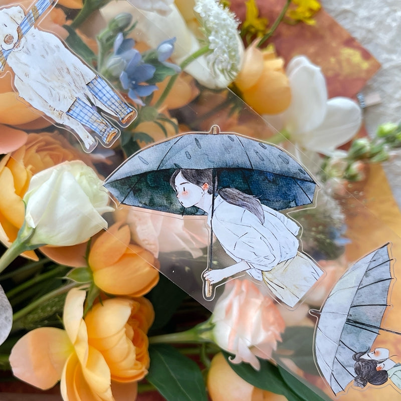 NEW! DingDing - No.53 Rainy Days | Kiss-cut | 6cm PET Tape |  Release Paper | 10M