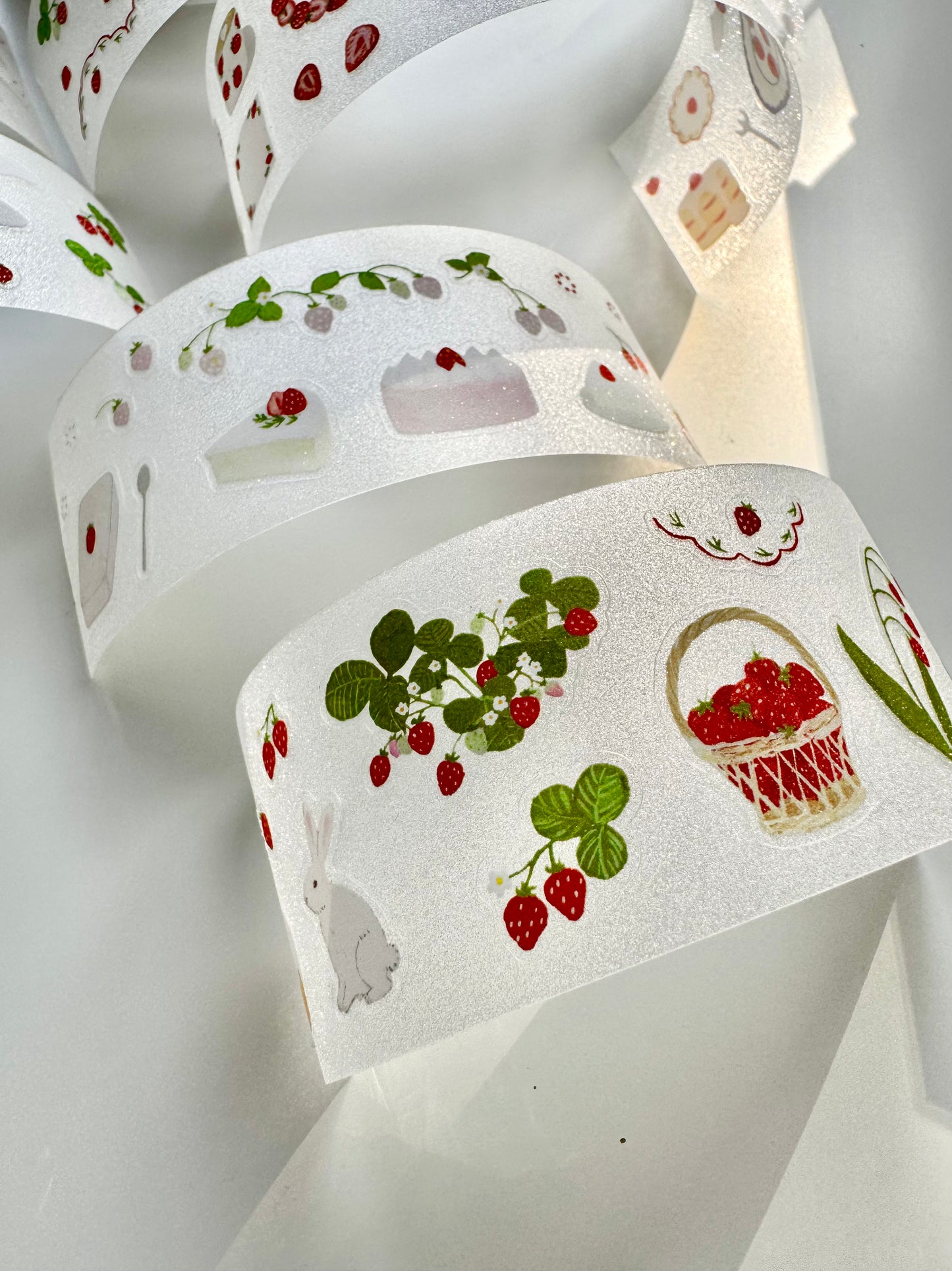 CCXX Studio - Strawberry Party  | Kiss-cut | Glitter | 4.5cm PET Tape | Release Paper | 5M