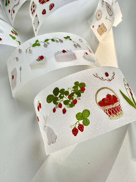 CCXX Studio - Strawberry Party  | Kiss-cut | Glitter | 4.5cm PET Tape | Release Paper | 5M