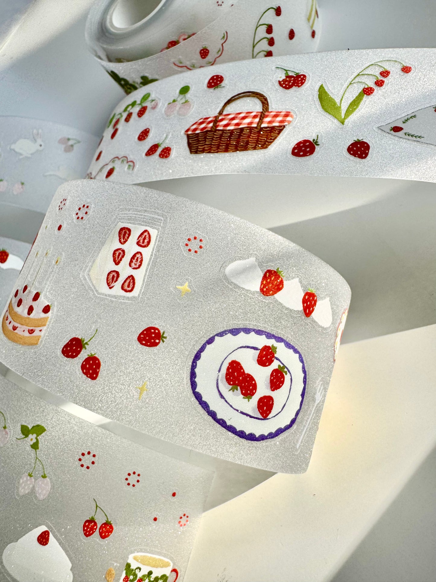 CCXX Studio - Strawberry Party  | Kiss-cut | Glitter | 4.5cm PET Tape | Release Paper | 5M