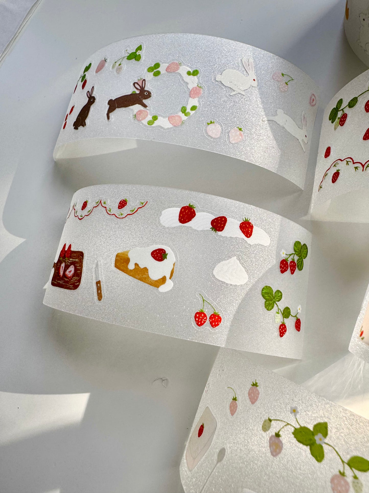 CCXX Studio - Strawberry Party  | Kiss-cut | Glitter | 4.5cm PET Tape | Release Paper | 5M