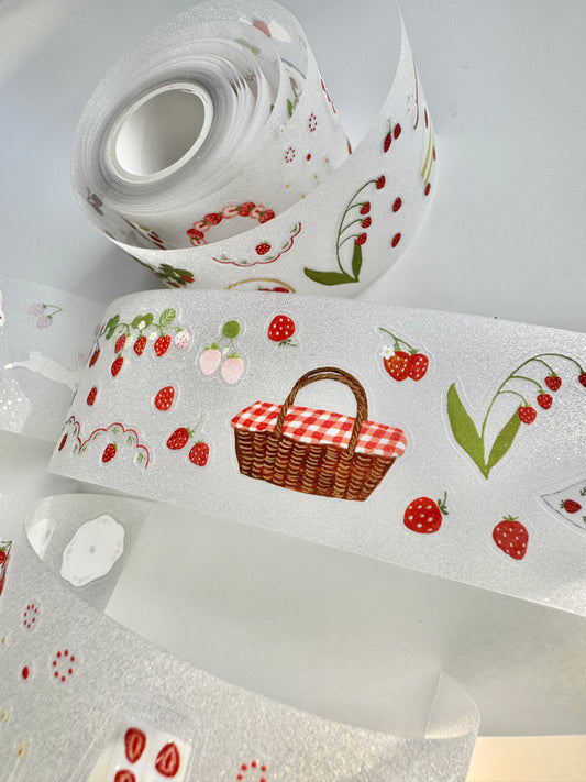 CCXX Studio - Strawberry Party  | Kiss-cut | Glitter | 4.5cm PET Tape | Release Paper | 5M