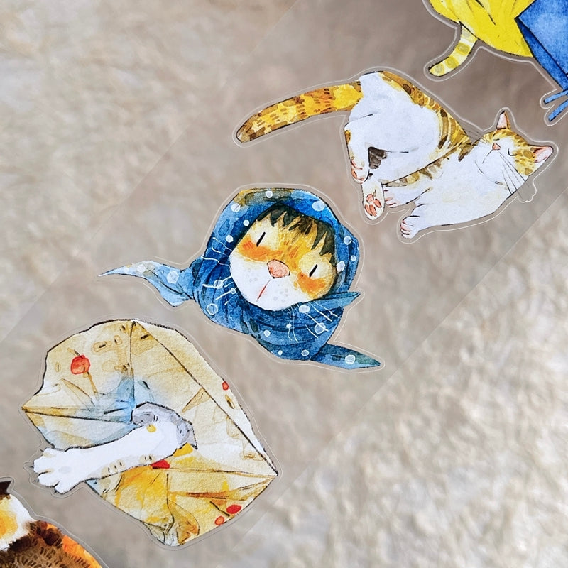 NEW! DingDing - No.54 Kitties | Kiss-cut | 6cm PET Tape |  Release Paper | 10M