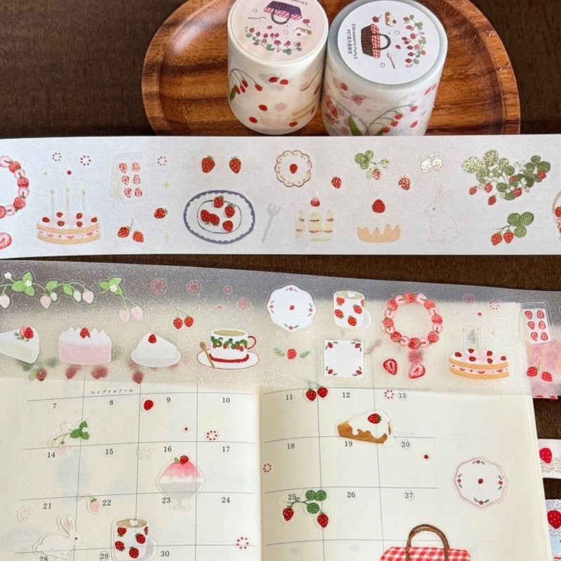 CCXX Studio - Strawberry Party  | Kiss-cut | Glitter | 4.5cm PET Tape | Release Paper | 5M