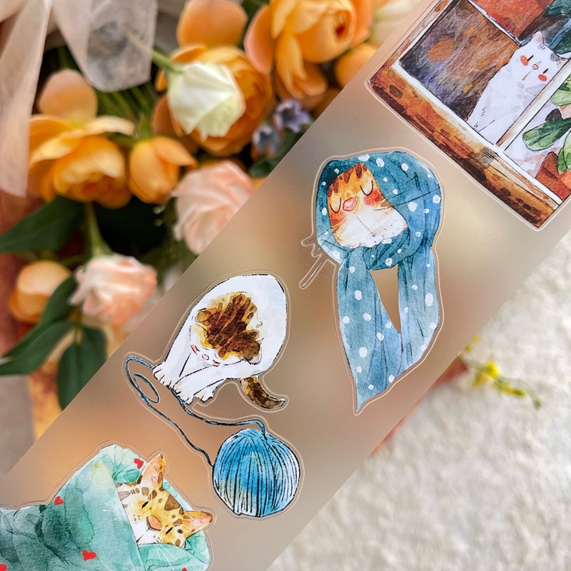 NEW! DingDing - No.54 Kitties | Kiss-cut | 6cm PET Tape |  Release Paper | 10M
