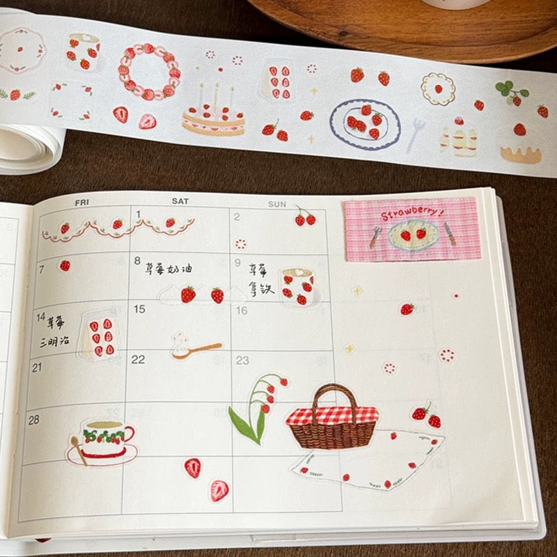 CCXX Studio - Strawberry Party  | Kiss-cut | Glitter | 4.5cm PET Tape | Release Paper | 5M