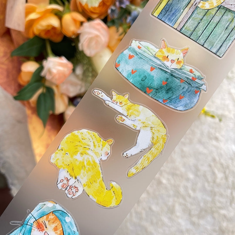 NEW! DingDing - No.54 Kitties | Kiss-cut | 6cm PET Tape |  Release Paper | 10M