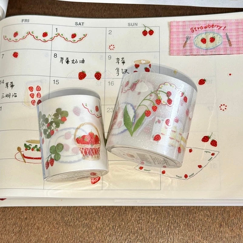 CCXX Studio - Strawberry Party  | Kiss-cut | Glitter | 4.5cm PET Tape | Release Paper | 5M