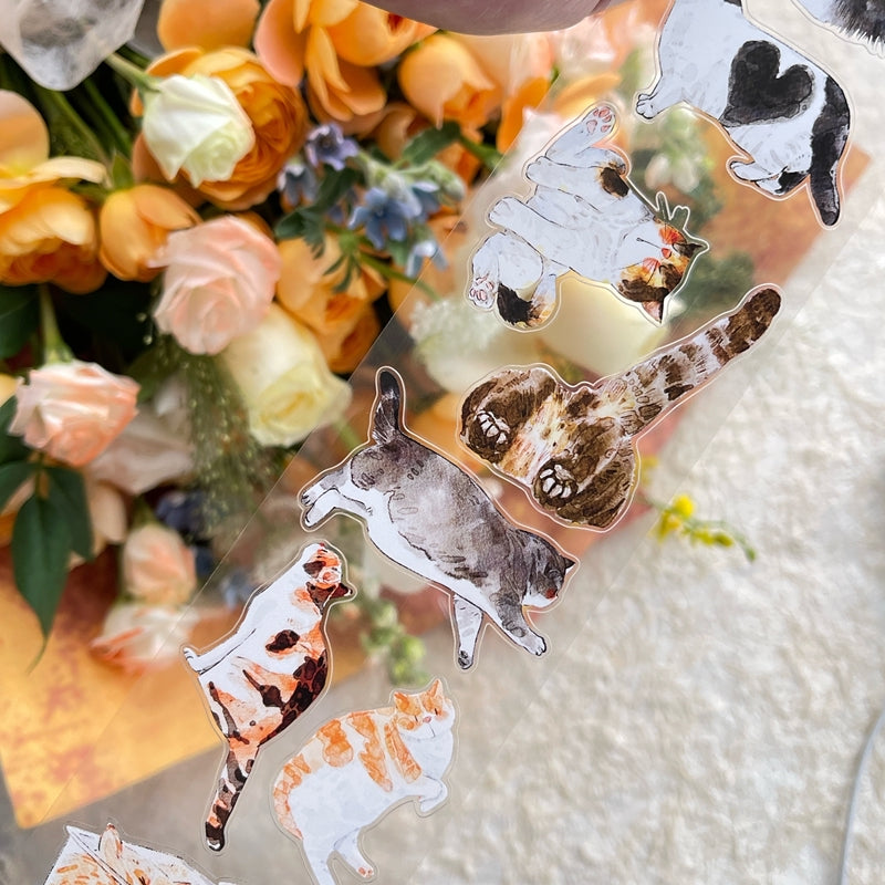 NEW! DingDing - No.54 Kitties | Kiss-cut | 6cm PET Tape |  Release Paper | 10M